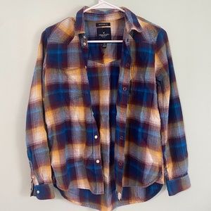 Multicolored American Eagle button up flannel